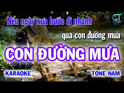 Con Đường Mưa Cao Thái Sơn Tone Nam | Karaoke Làng Hoa