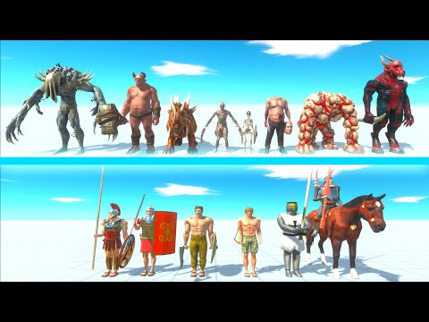 INFERNALS Team vs ANCIENT HUMANS Team - Animal Revolt Battle Simulator ARBS