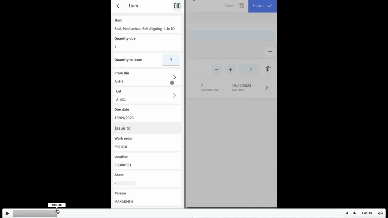 Mobile Inventory: Issues & Transfers in Maximo