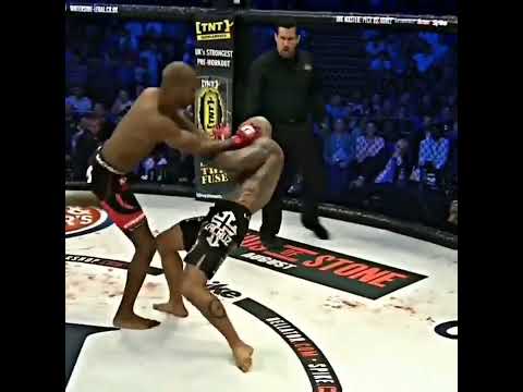 Michael "venom" page knock Out "Cyborg" Santos  with flying knee - pokemon celebration #mma