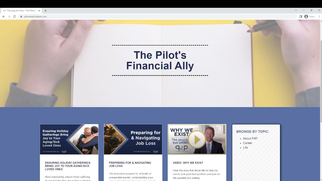 Planning 4 Pilots Website Walkthrough