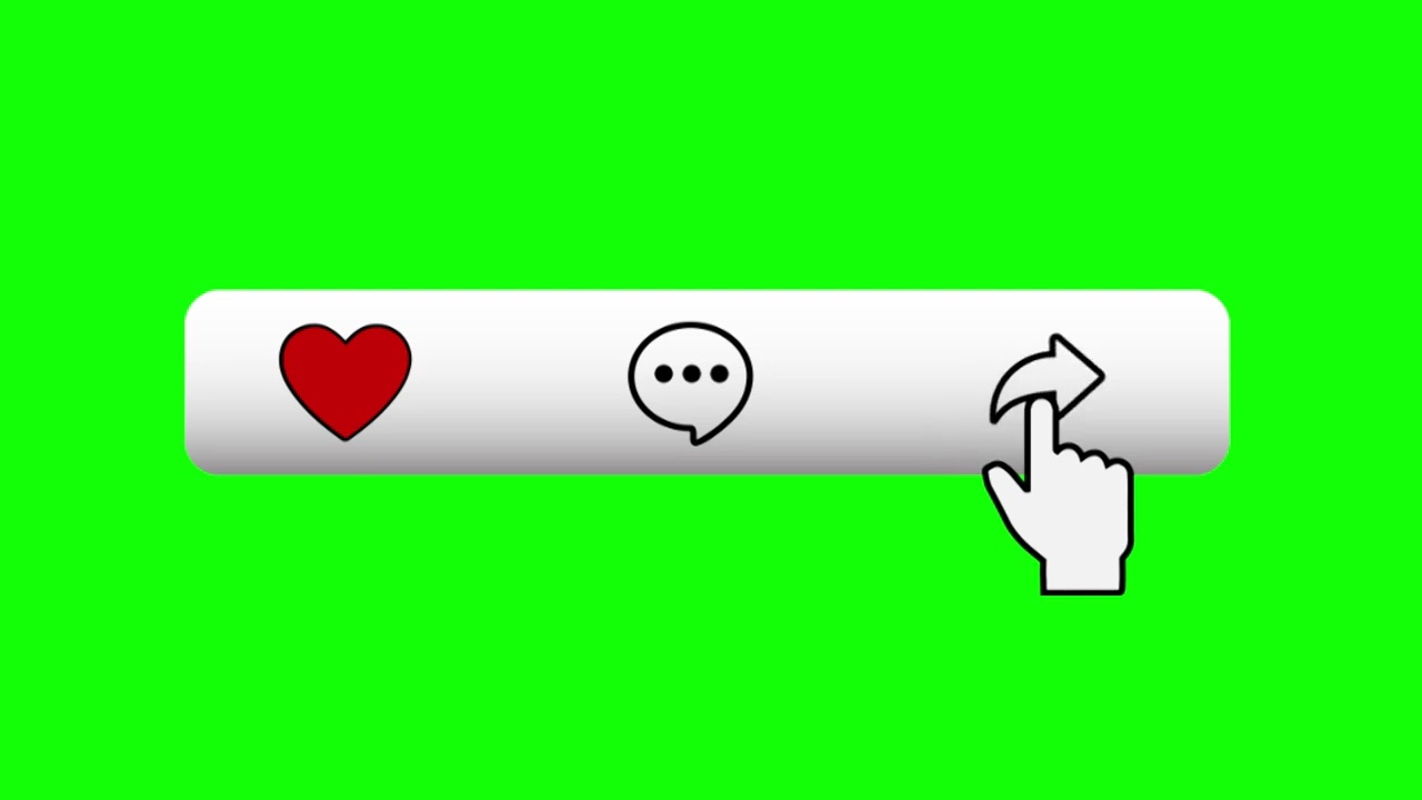 Like Comment Share Button Green Screen Free