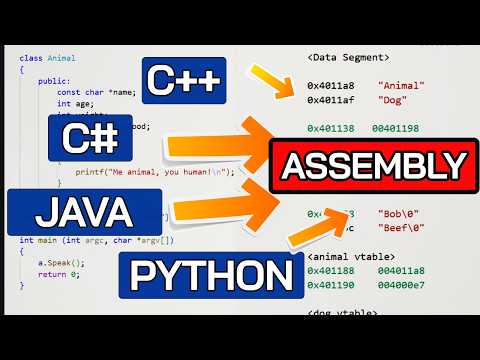 Object-Oriented Programming in Assembly Explained | Vtables, Polymorphism | Python, Java, C++, C#