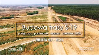 Road construction progress comparison (March - June 2020) || S19 Main Road, Poland
