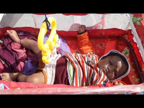 vijeta is playing in cradle