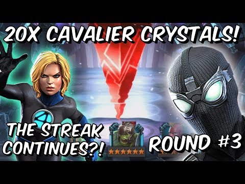 20x 6 Star Spider-Man Cavalier Featured Crystal Opening Round #3 - Marvel Contest of Champions