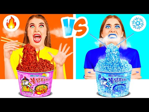 Desafio Quente vs. Frio Comida | Desafio Maluco por BaRaDa Challenge