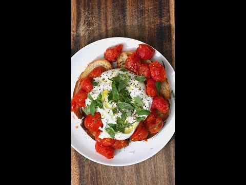 Roasted Tomatoes Toast 🍅 #shorts