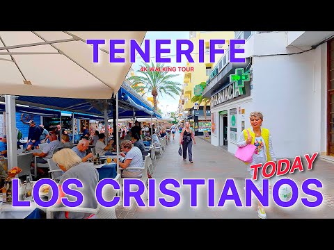 TENERIFE TODAY - LOS CRISTIANOS 🇮🇨 Vibe & Weather | Walking Tour 4K