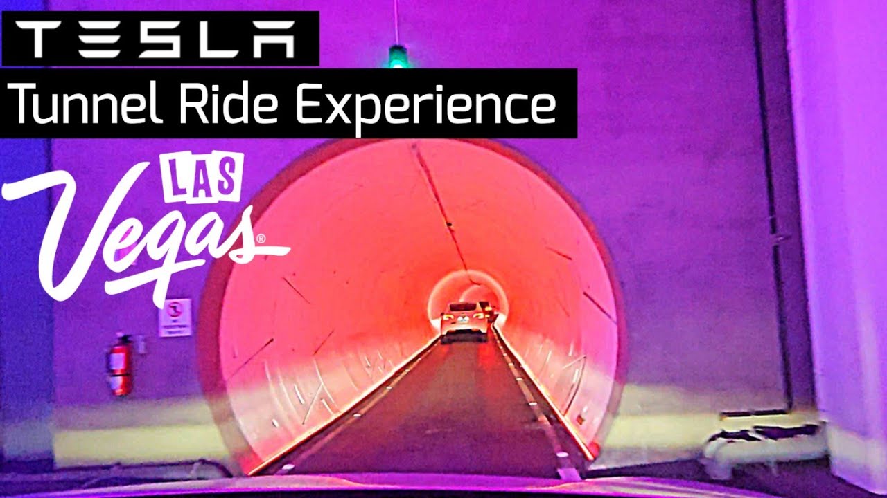Taking a ride in the Tesla Tunnel under Las Vegas  Convention Center CES 2024