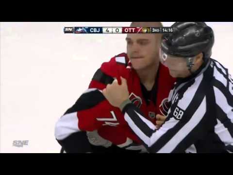 Matt Borowiecki High Hit On Jared Boll. Borowiecki Fights Wisniewski Nov. 17 2013