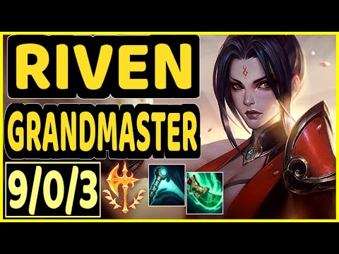 YOPPA (RIVEN) - 9/0/3 KDA GAMEPLAY - EUW Ranked GRANDMASTER