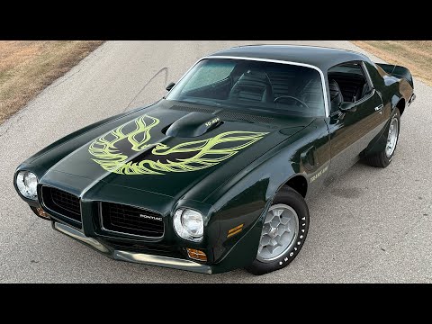FOR SALE: 1973 Pontiac Trans AM, 455ci - V8, Auto, AC, Brewster Green, Black Interior Stock #2190