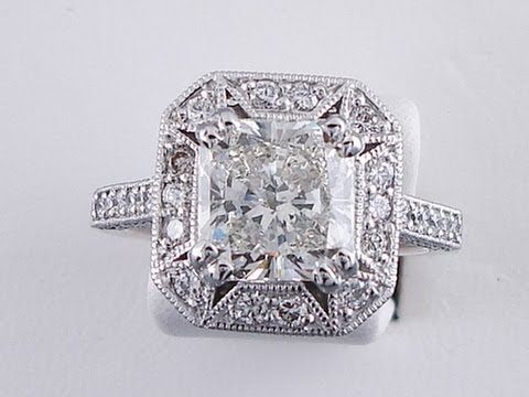 2.77 ctw Radiant Cut J VS2 Diamond Engagement Ring - BigDiamondsUSA
