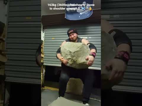 163.4kg (360lbs) Rosehearty Stone to shoulder attempt 3. #stonelifting #strongman #scotland