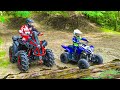 Den And Dad Ride On Quad Bikes In The Forest Family Fun