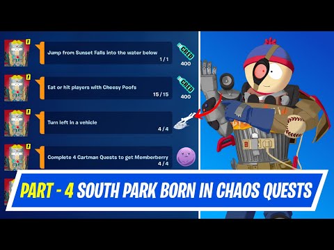 Fortnite Complete Part 4 Born in Chaos Quests - How to EASILY Complete South Park Quests