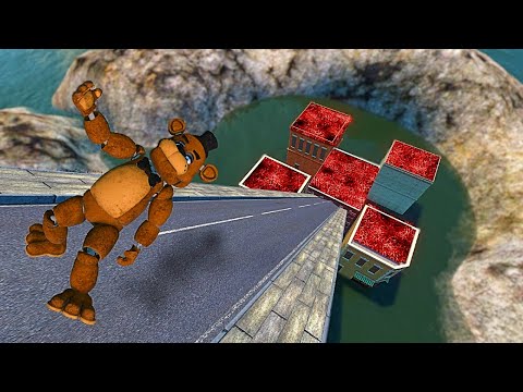 FNAF Goes CRAZY With Ragdoll Physics Falling Into Lava!