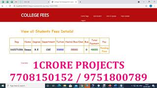 College Fees Management System through Online