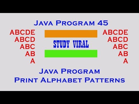 Java Program 45 Java Program To Print Alphabet Patterns Study Viral