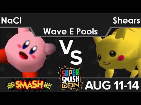 SSC16  - NaCl (Kirby) vs BDSM | Shears (Pikachu, Pikachu) Wave E Pools - SSB64