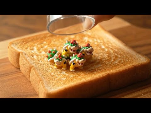 1 Hour of AI ASMR Glass Cutting and Spreading items on toast