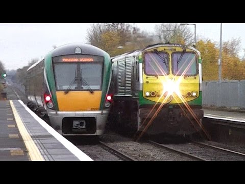 IE 201 Class Loco + Mark 4 Intercity Train - Monasterevin Station, Kildare