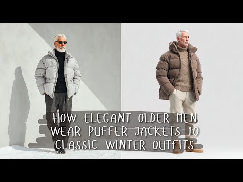 How Elegant Older Men Wear Puffer Jackets 10 Clasic Winter Outfits
