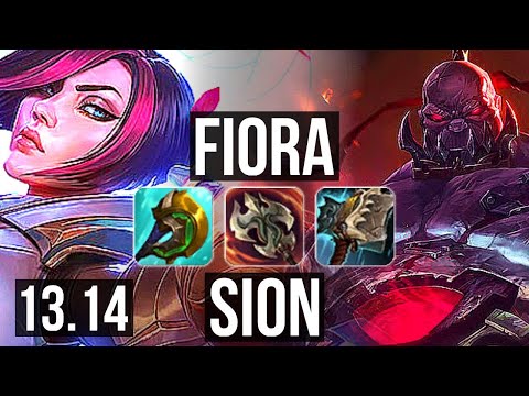 FIORA vs SION (TOP) | 9/0/3, 8 solo kills, 900+ games, Legendary, 1.0M mastery | EUW Master | 13.14