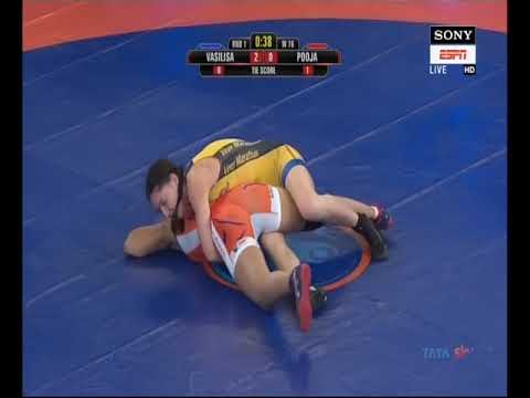 PWL 3 Day 2: Vasilisa Marzaliuk vs Pooja wrestling at Pro Wrestling league 2018, Season 3