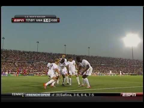 Maurice Edu scores for the USA against Czech Republic (5-25-10)