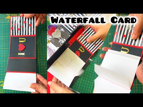 DIY Waterfall Card / Pop-Up Card / Easy Handmade Card / Tutorial @ashuvarandani