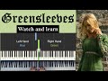 Learn the folk song Greensleeves on the piano. Easy hands separate arrangement for beginners.