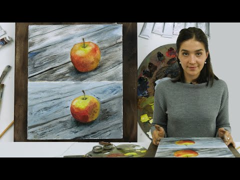Экспресс-урок по масляной живописи «Яблоко» | Как нарисовать яблоко поэтапно