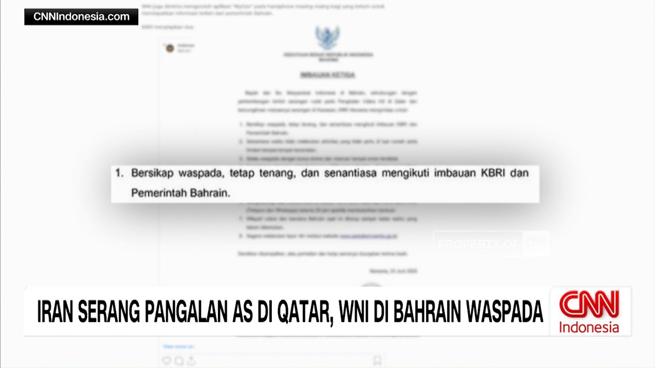 Iran Serang Pangkalan AS di Qatar, WNI Bahrain Diminta Waspada