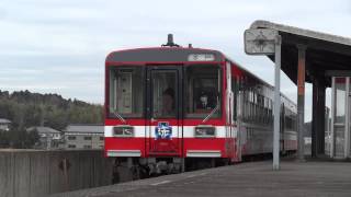 preview picture of video '2014.1/3　鹿島臨海鉄道6000形　ガルパンラッピング2号車　涸沼駅入線~発車'