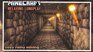 Relaxing Longplay  - Rainy Cozy Mining - Minecraft Survival 1.19 (No Commentary) EP2