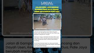 Jalan Desa Berubah Jadi Sungai, Warga Pidie Jaya Desak Pemkab Segera Bangun Huntara