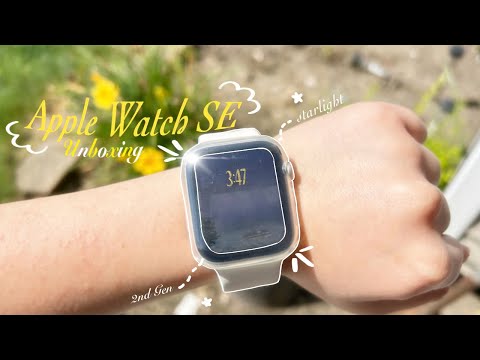 Apple Watch SE 2 44mm (starlight) unboxing | pairing, features details + accessories ⋆ aesthetic