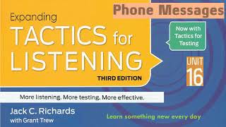 Tactics for Listening Third Edition Expanding Unit 16 Phone Message