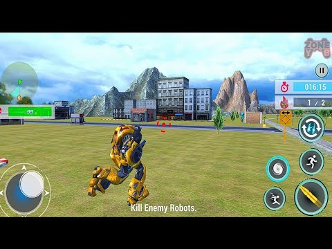 Futuristic Euro Train Robot Transformation Game 2021: Yellow Train Robot - Android Gameplay