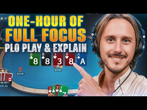 One Hour of FULL FOCUS | PLO Play & Explain #poker