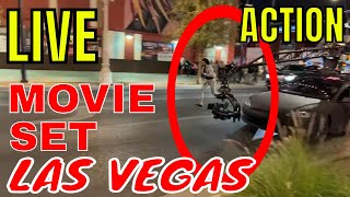 HOW MOVIES are MADE in LAS VEGAS - LIVE set Fremont Street Near EL CORTEZ Casino RUNNING MAN - LIVE
