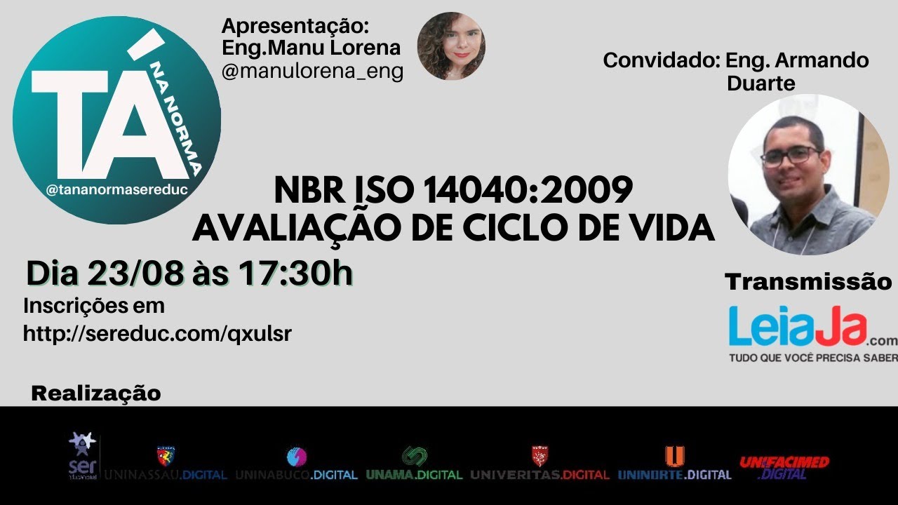 Tá na Norma - NBR ISO 14040:2009 - Avaliação de Ciclo de Vida | 23.08.2021