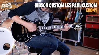 Video thumbnail for No Talking...Just Tones | Gibson Custom Les Paul Custom w/ Ebony Fingerboard Gloss Ebony by Peach Guitars