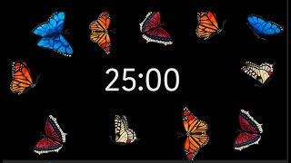 25 minute countdown timer butterflies