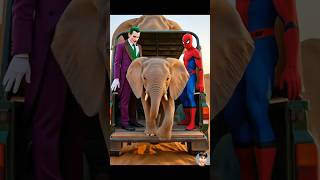 Lost Baby Elephant Rescued by Spider-Man, Hulk & Joker | #spiderman #hulk #AnimalRescue #shorts