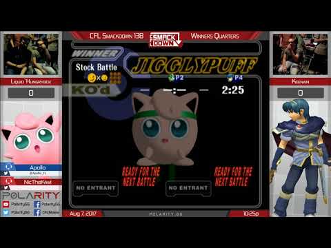 CFL Smackdown 138 Melee - Liquid`Hungrybox (Puff) vs Keenan (Marth) - Winners Quarters