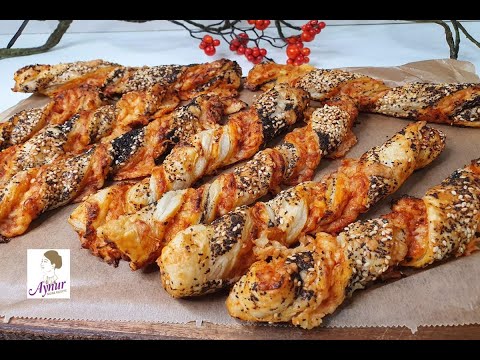 Blitzrezept I Knusprige Party Stangen mit Käse I Silvester Rezept I schnelle Blätterteig Stangen