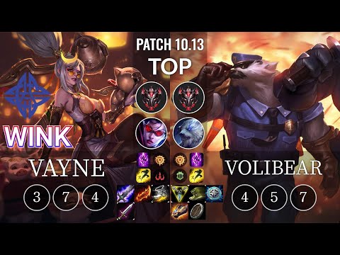 ES Wink Vayne vs Volibear Top - KR Patch 10.13